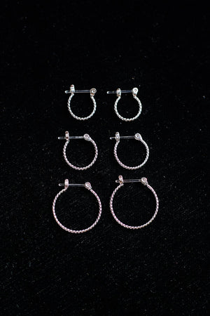 Hoops Galore Set In Silver