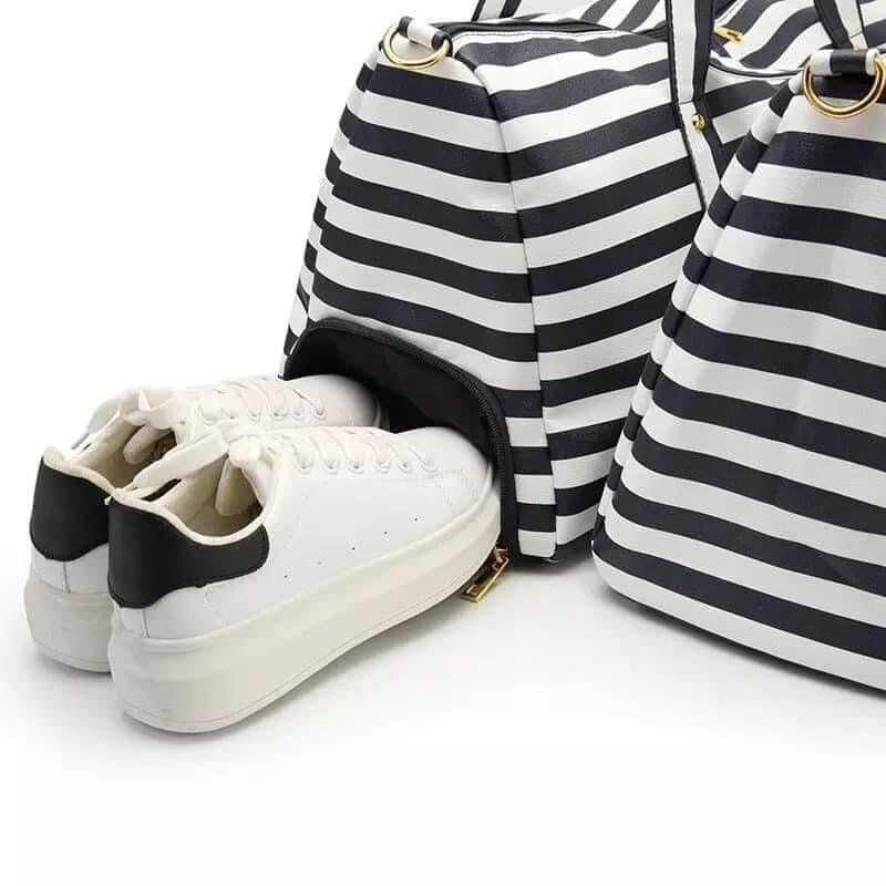 Sassy Striped Weekender Duffle Bag