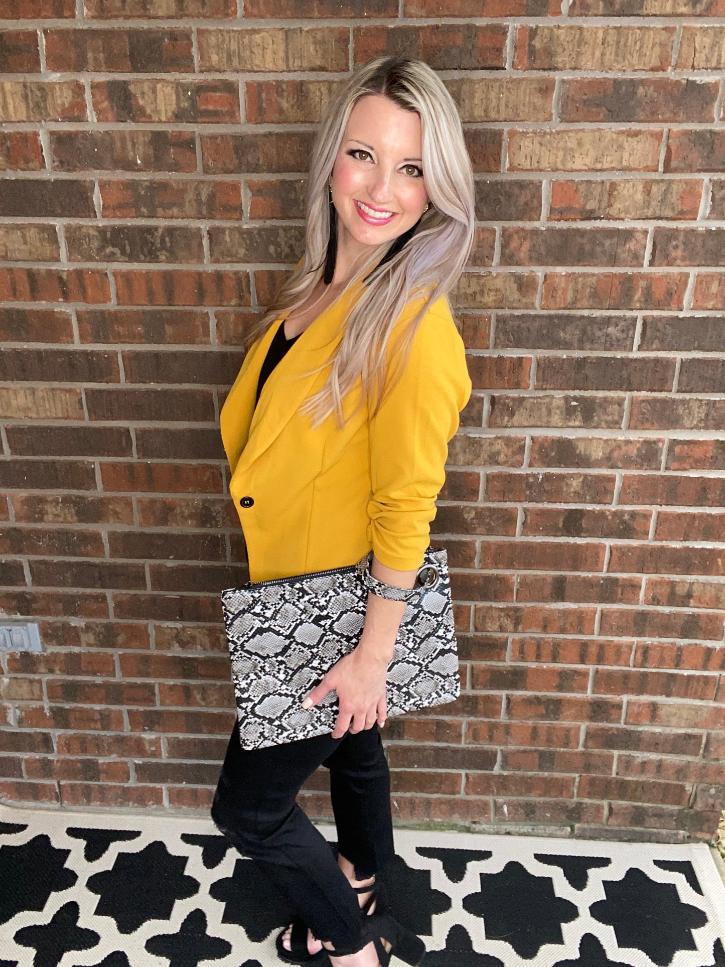 Acting Like A Lady Blazer in Mustard