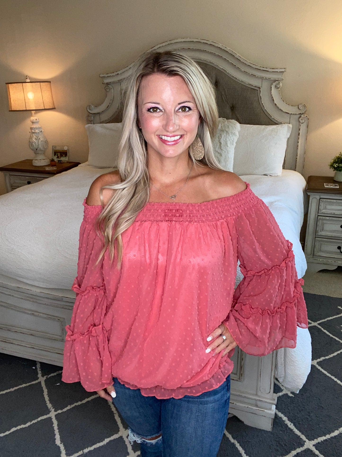 Dreaming Of Swiss Dots Top in Mauve