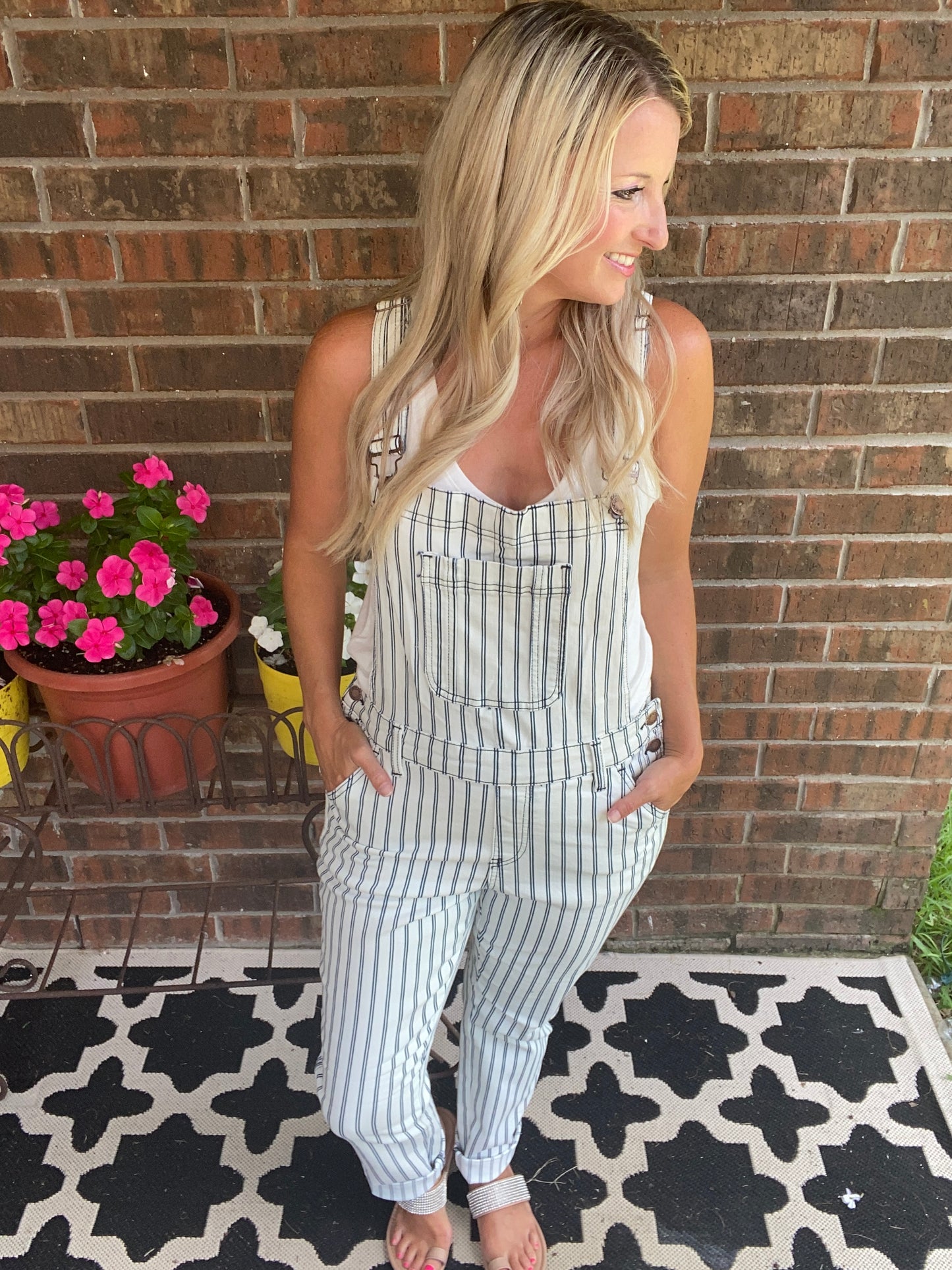 Railroad Stripe Overalls