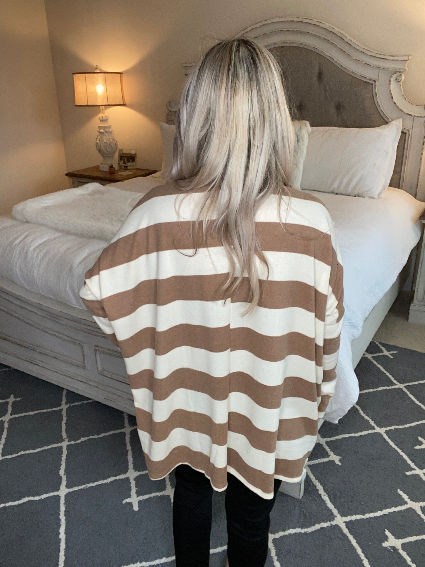 Horizontal Lines Top in Taupe