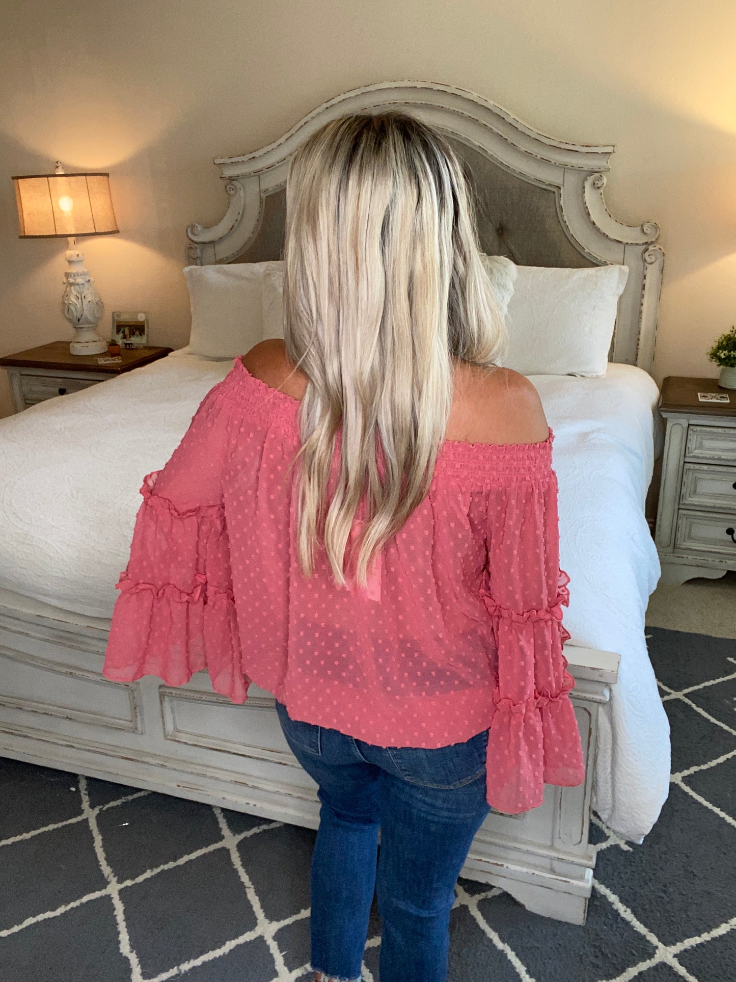 Dreaming Of Swiss Dots Top in Mauve