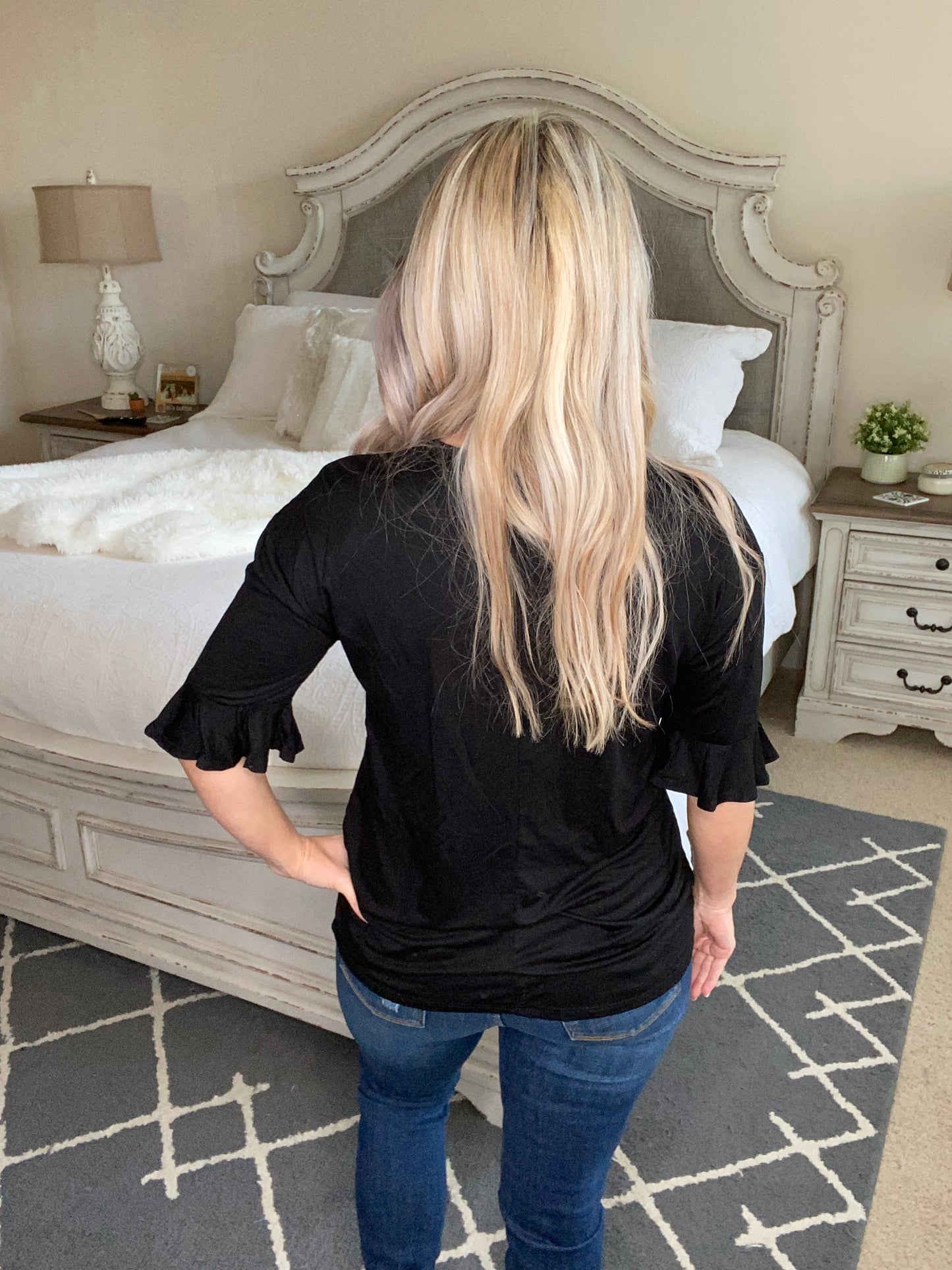 Unique Neckline Top in Black