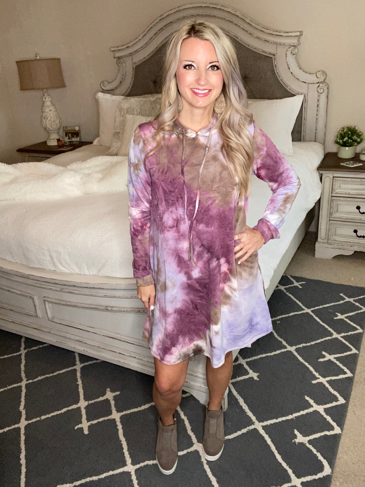 Tie Dye With A Hood Dress