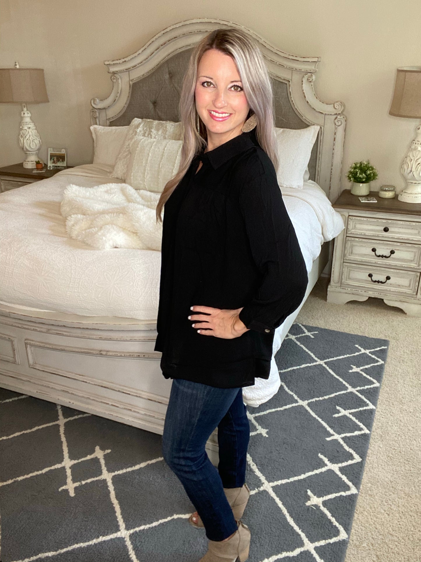 Professionally Casual Top in Black