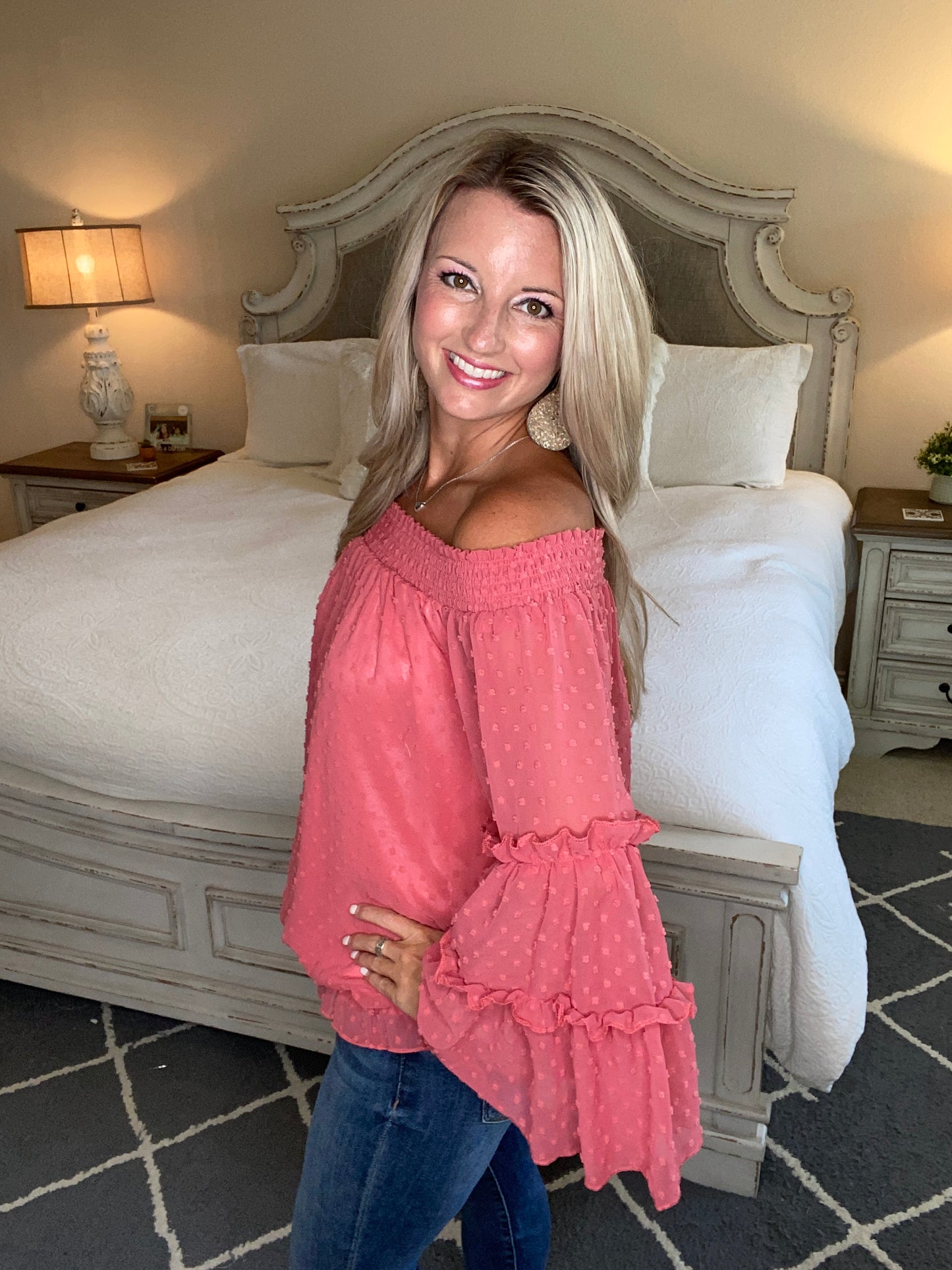 Dreaming Of Swiss Dots Top in Mauve