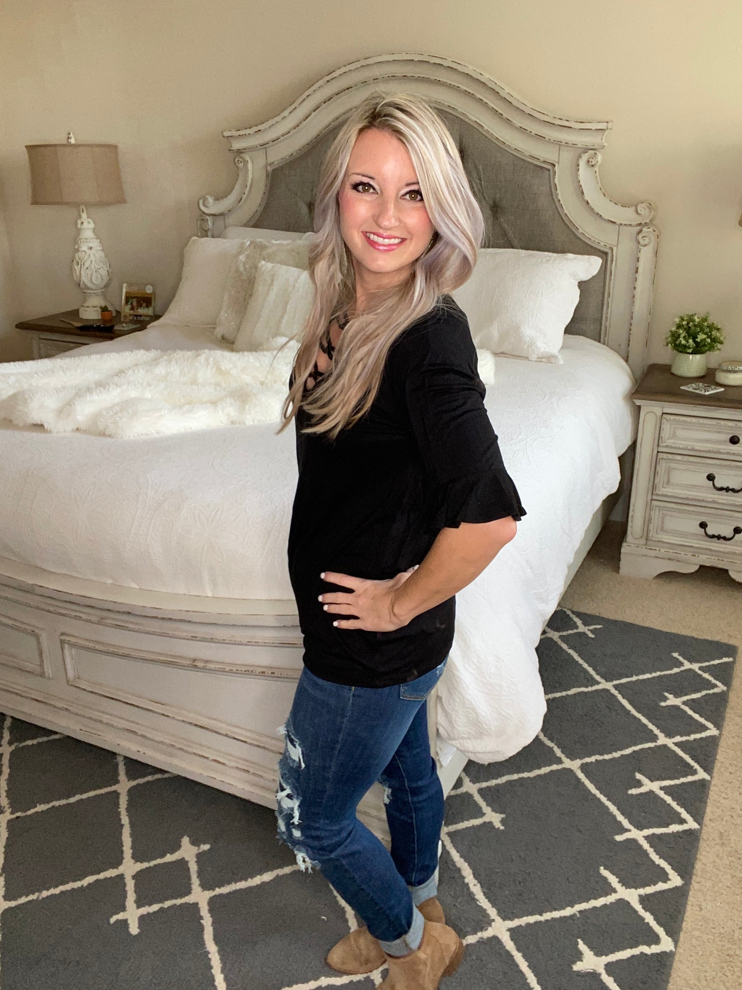 Unique Neckline Top in Black