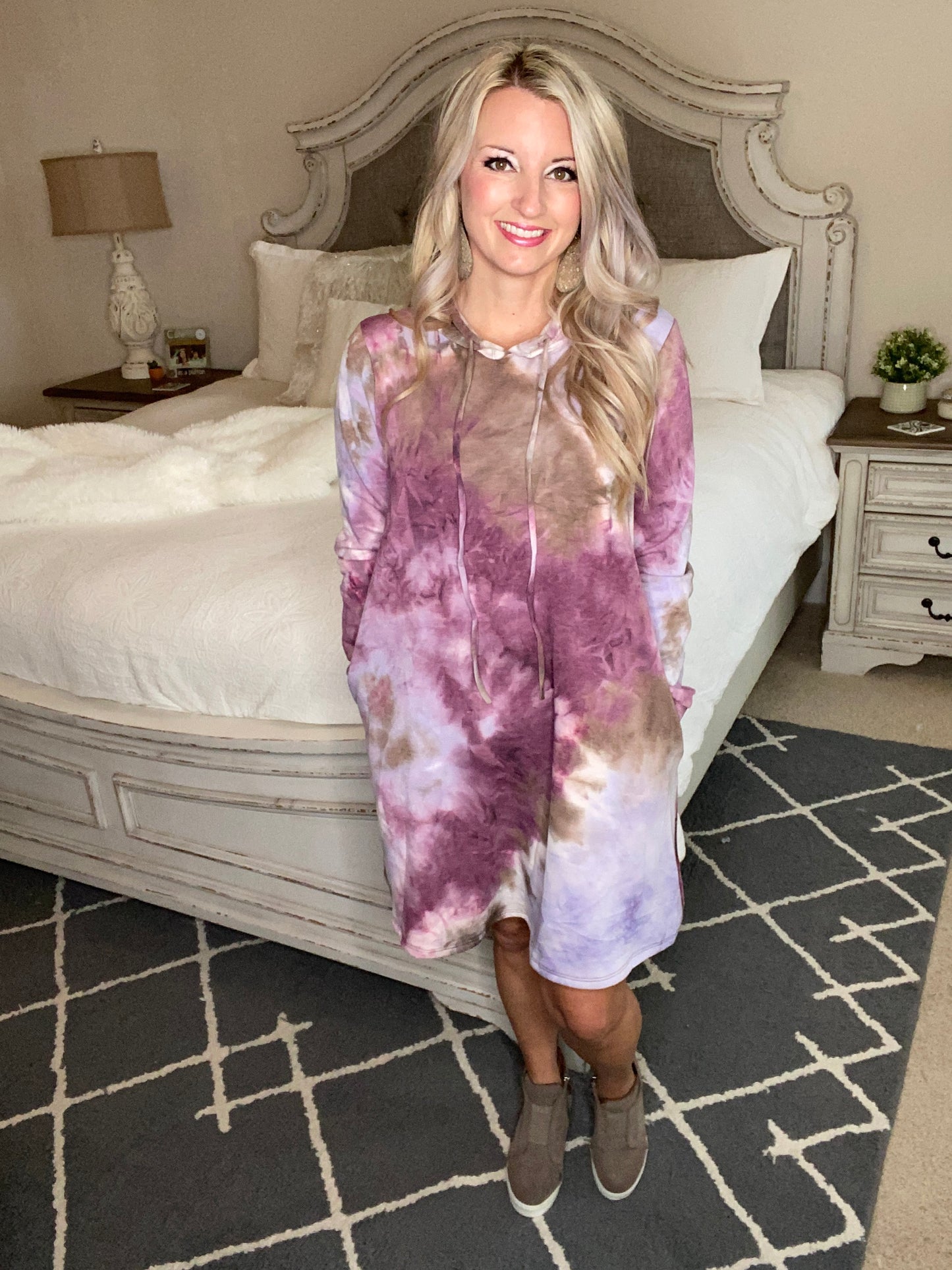 Tie Dye With A Hood Dress