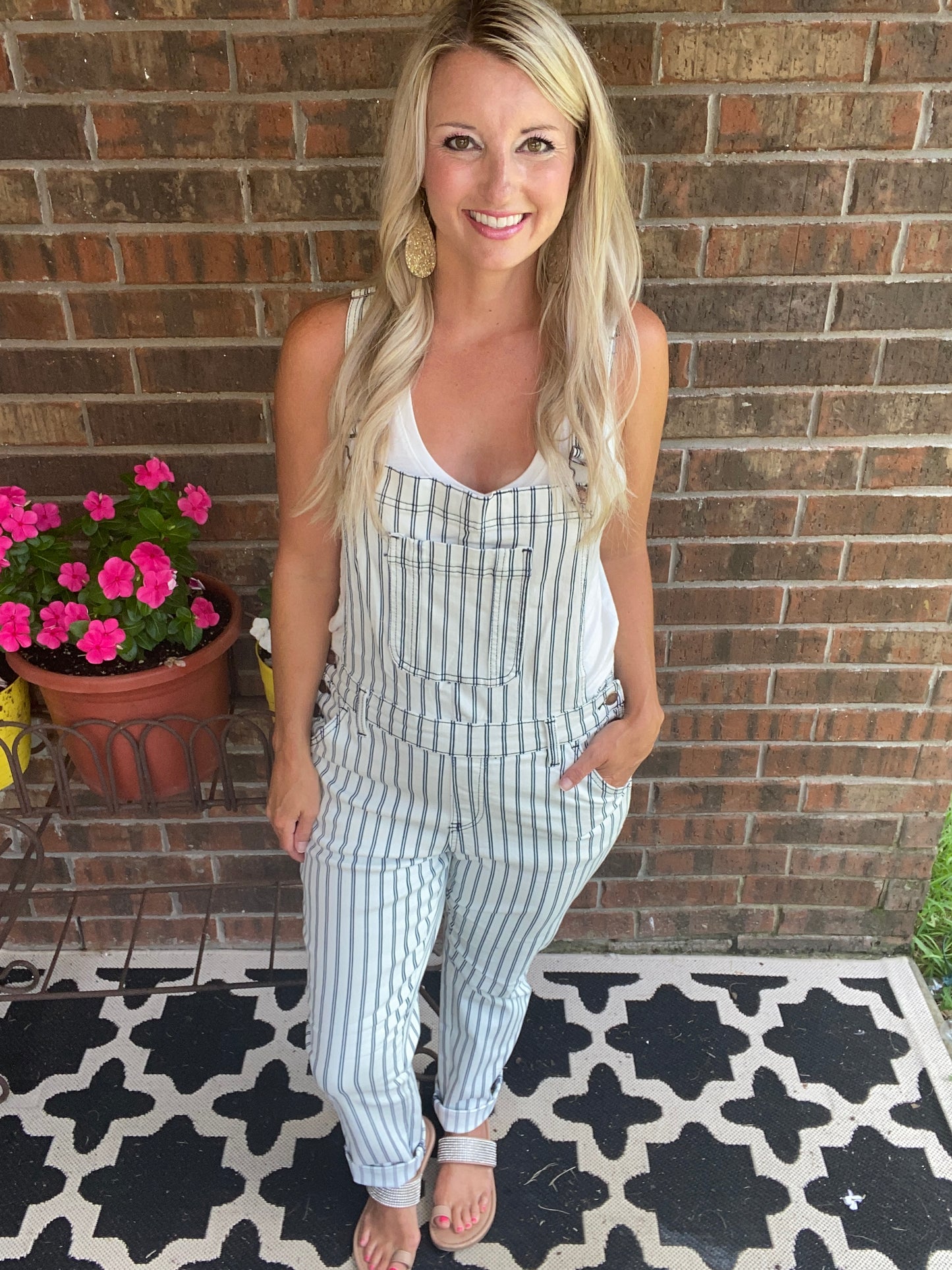 Railroad Stripe Overalls