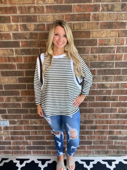 Double Trouble Striped Top