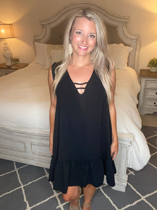 Tiered in Black Dress