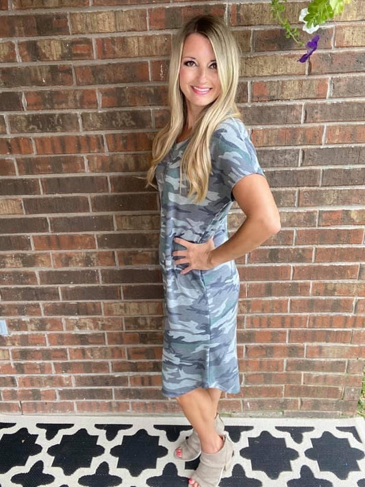 Hiding Out Camouflage Dress