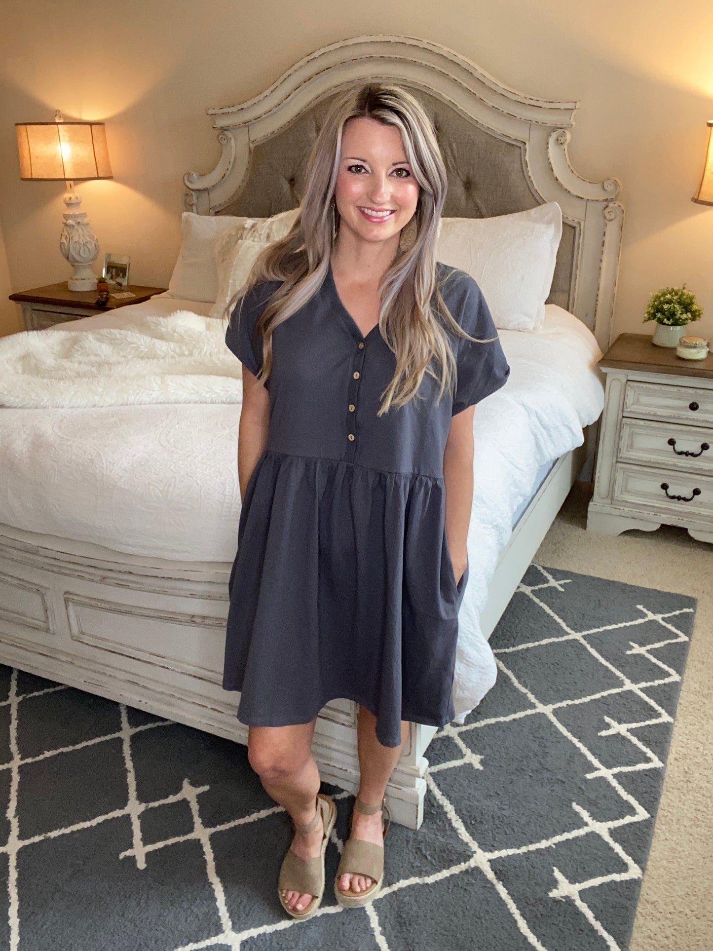 A Wish Your Heart Makes Dress in Charcoal