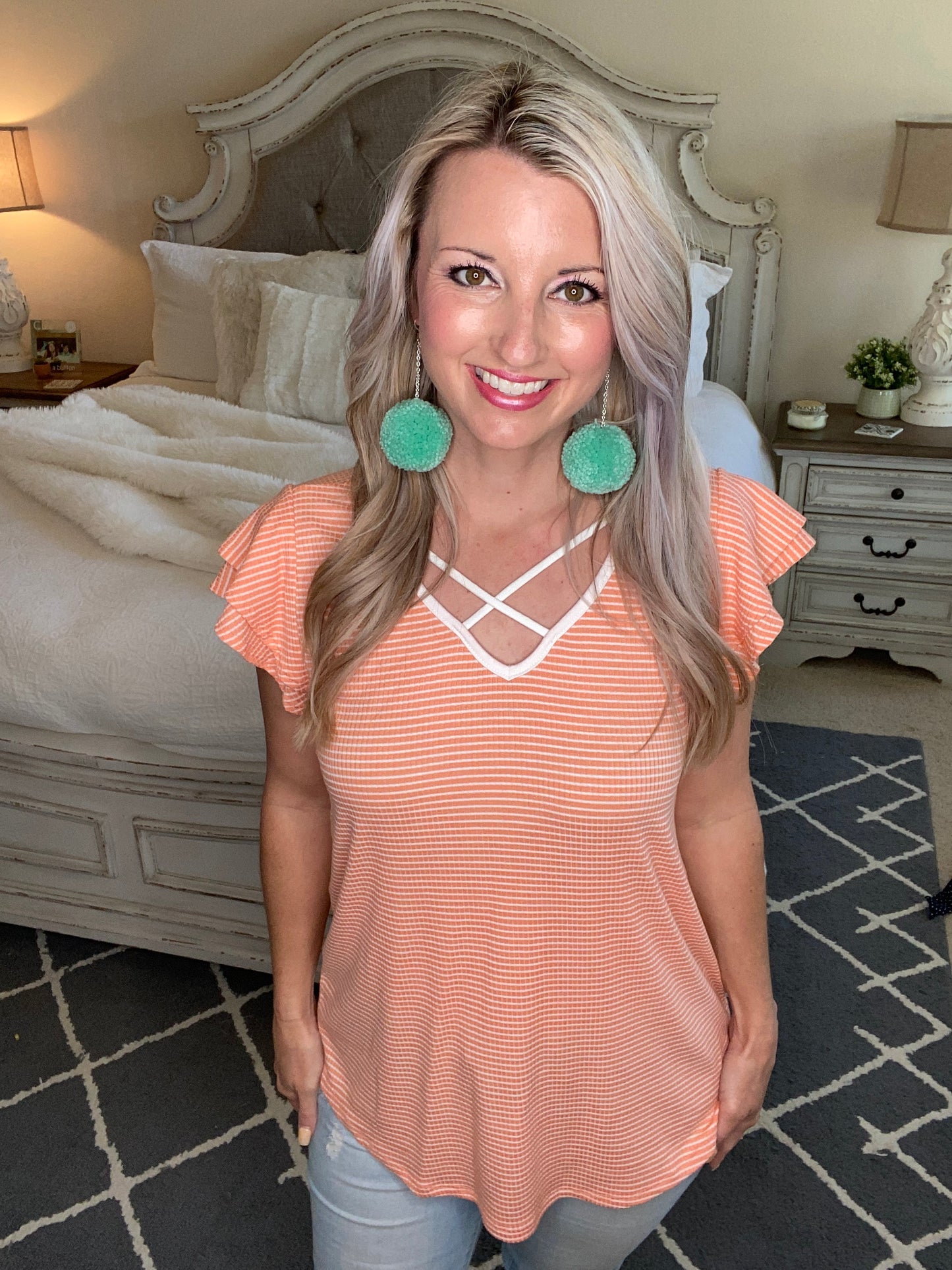 Out of Town Top in Apricot