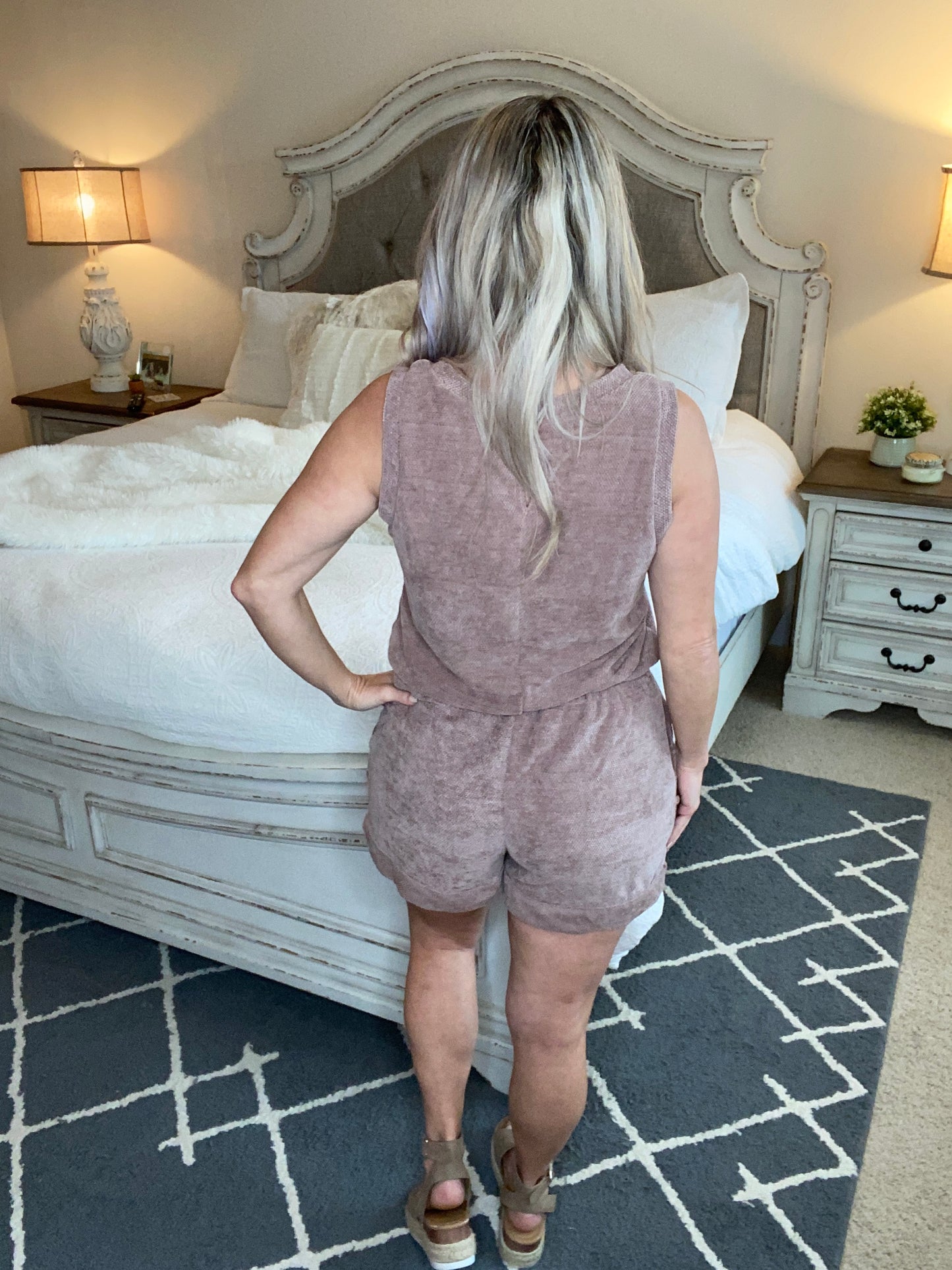 The Go To Romper in Dusty Mauve
