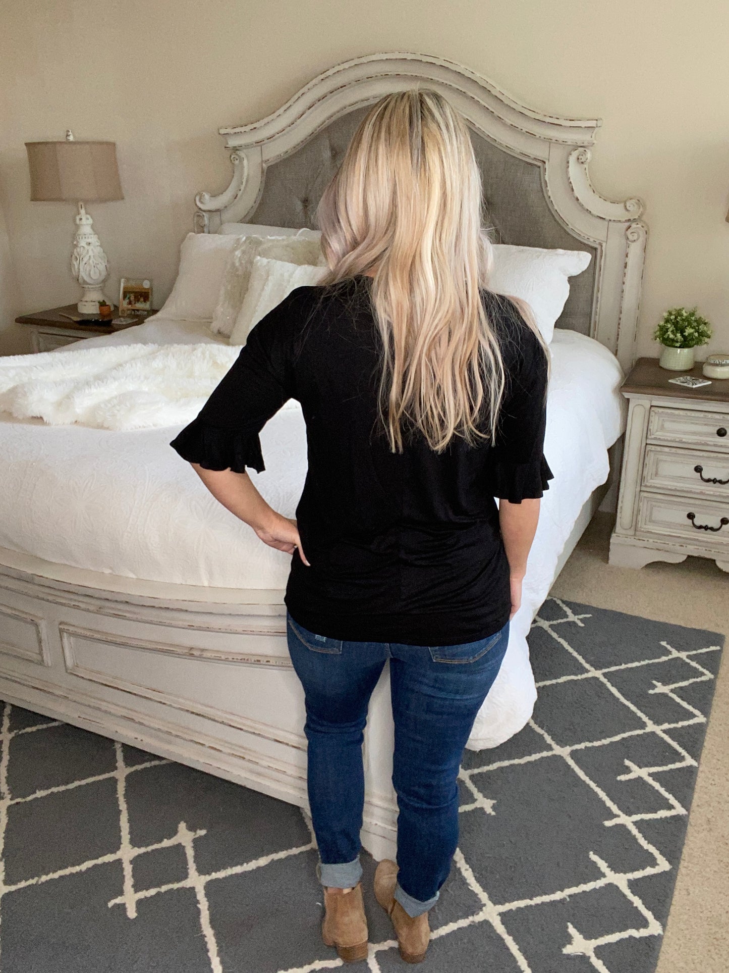 Unique Neckline Top in Black