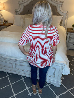 One and Only Stripes Top in Red