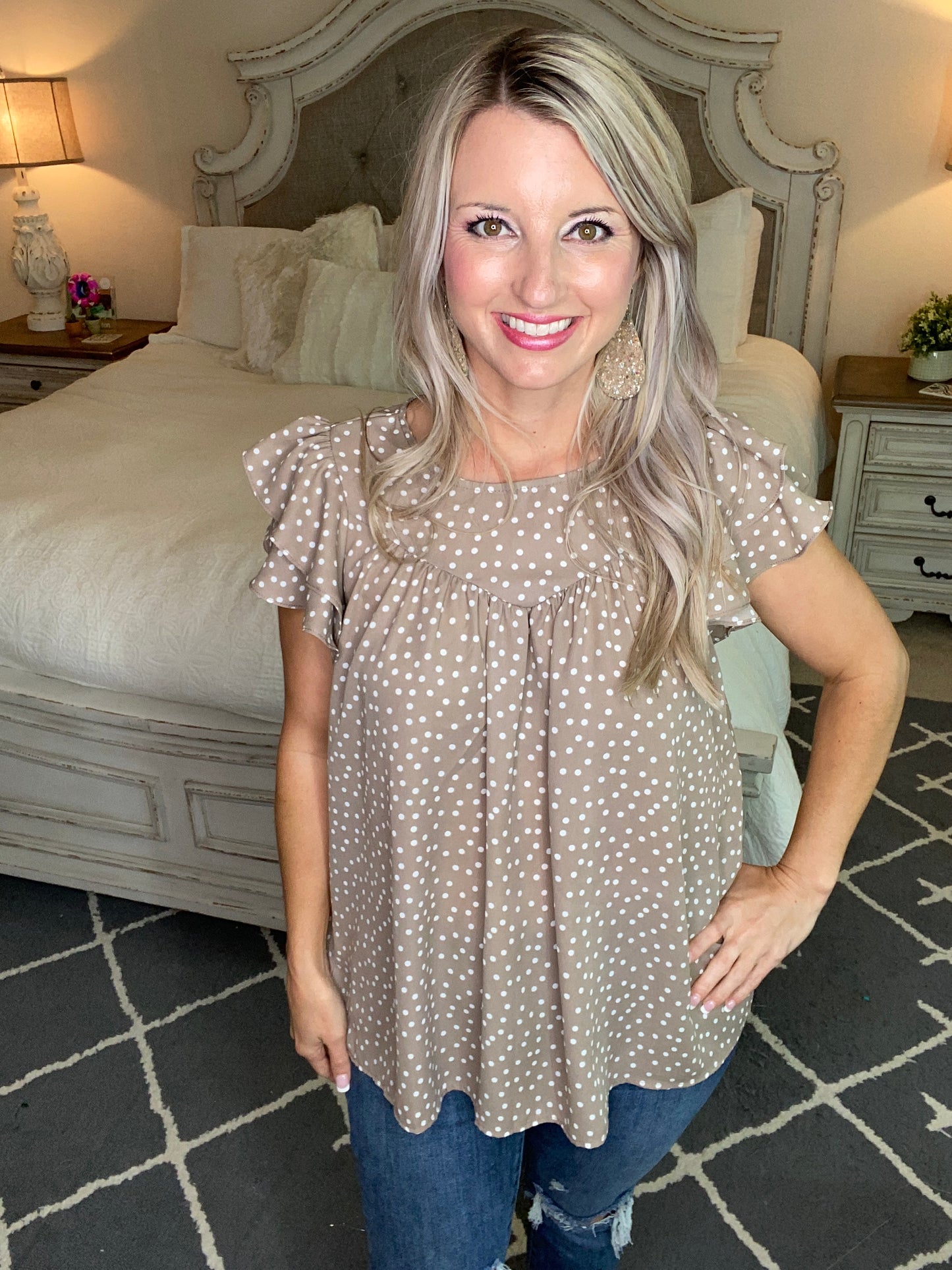 Layered Sleeve Sweetheart Blouse