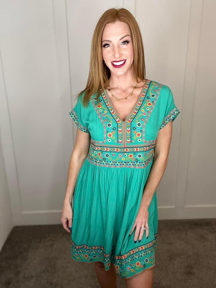 Sunrise In Morocco Embroidered Dress