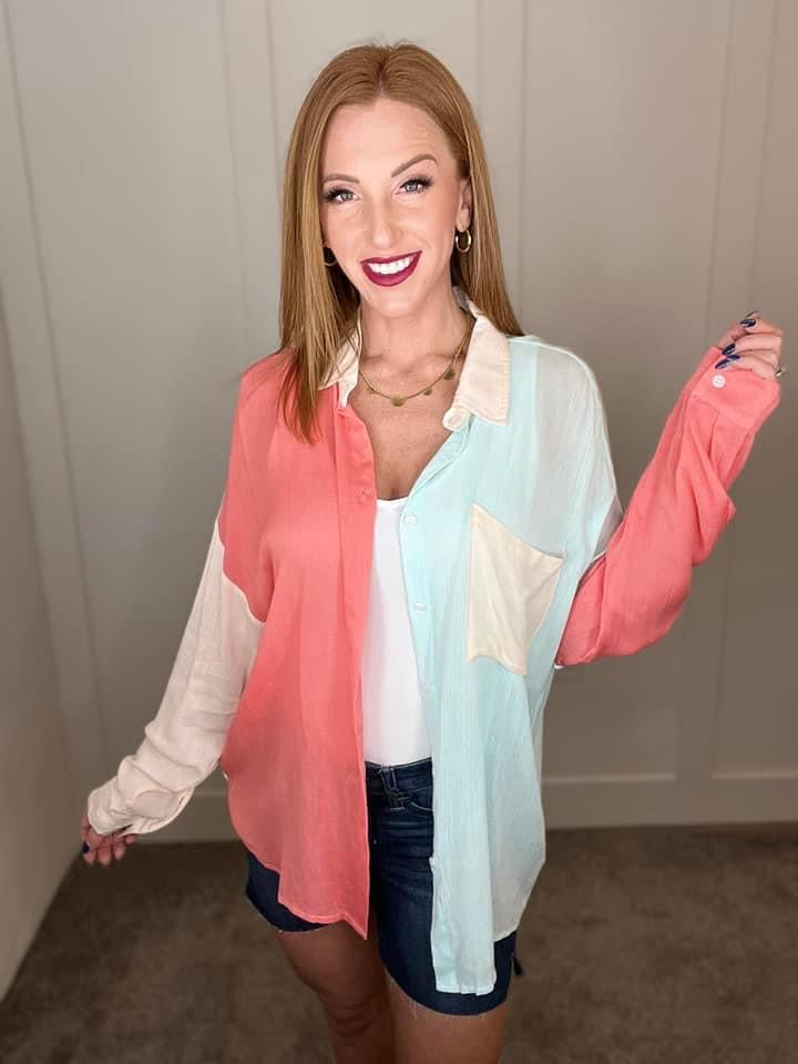 Capture The Day Two Toned Button Up