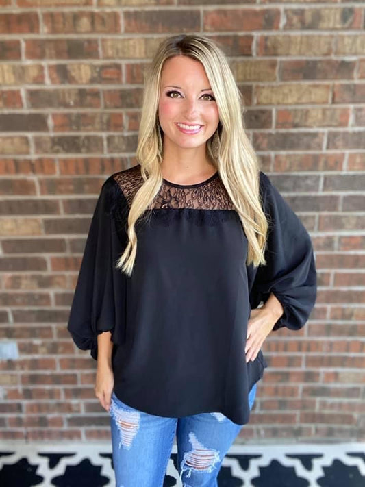 Straight Laced Blouse In Black