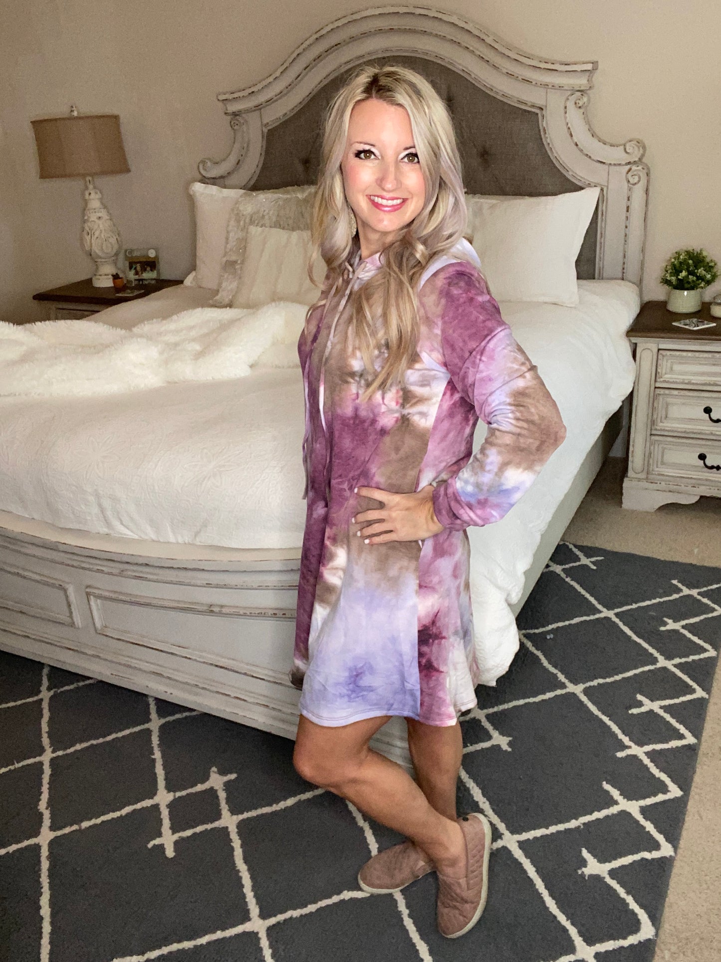 Tie Dye With A Hood Dress