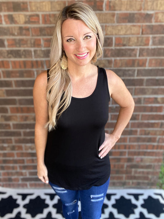 Back The Bow Up Black Tank