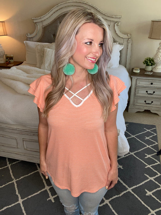 Out of Town Top in Apricot