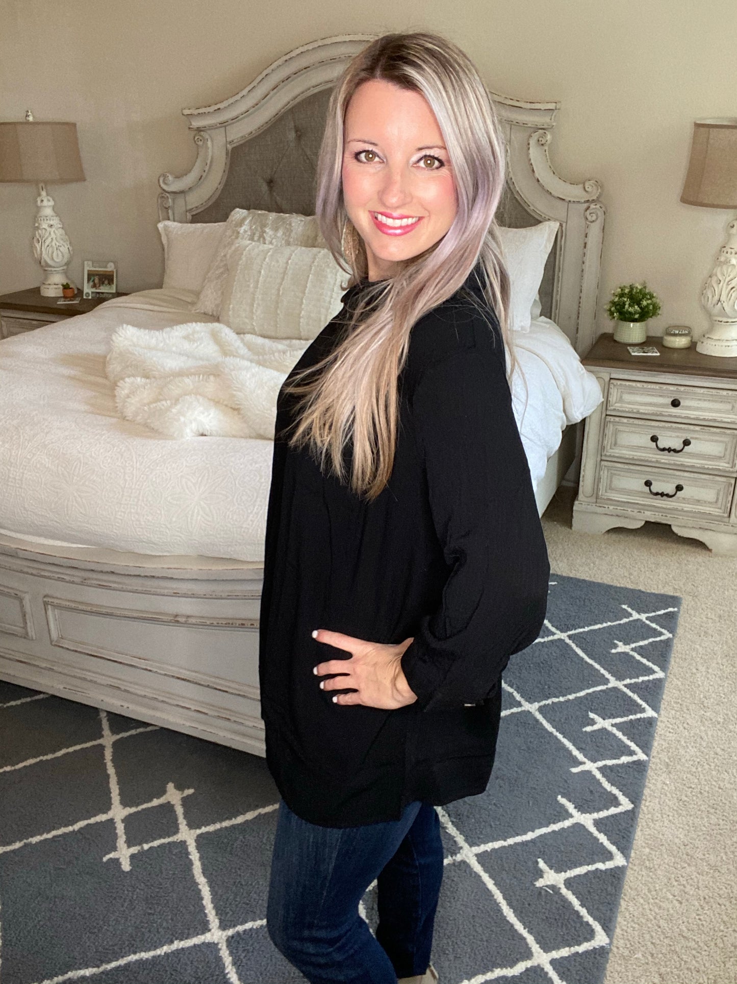 Professionally Casual Top in Black