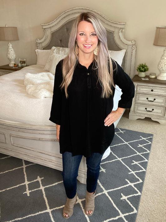 Professionally Casual Top in Black