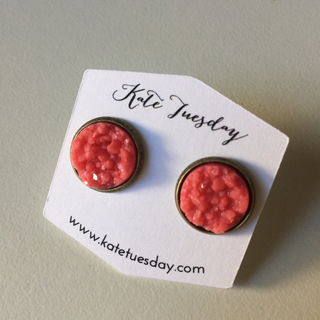 Berry Druzy Earrings