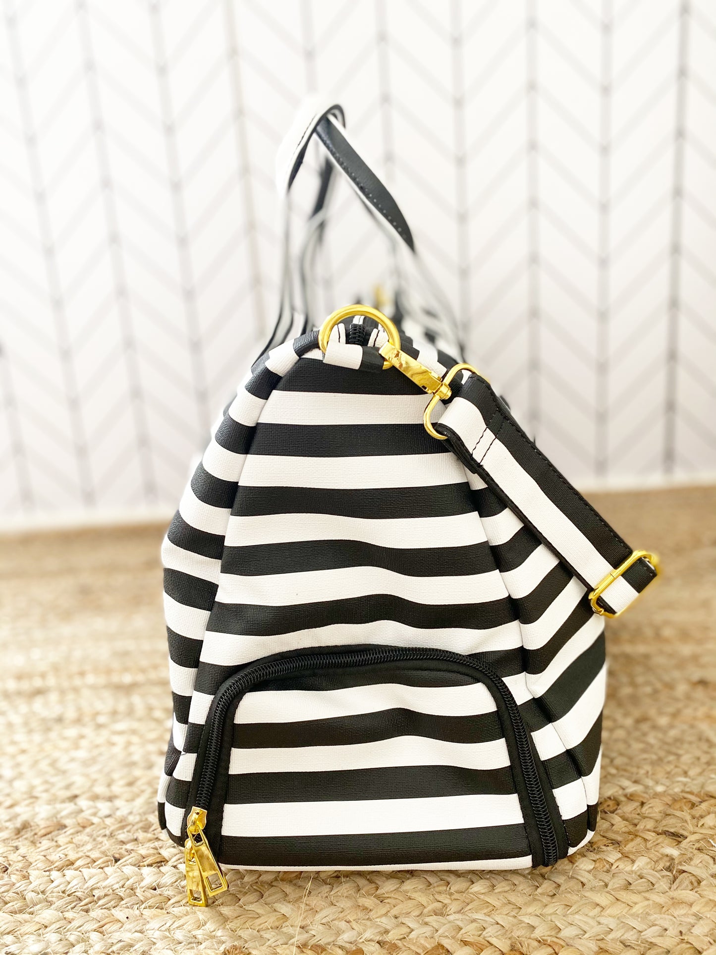 Sassy Striped Weekender Duffle Bag