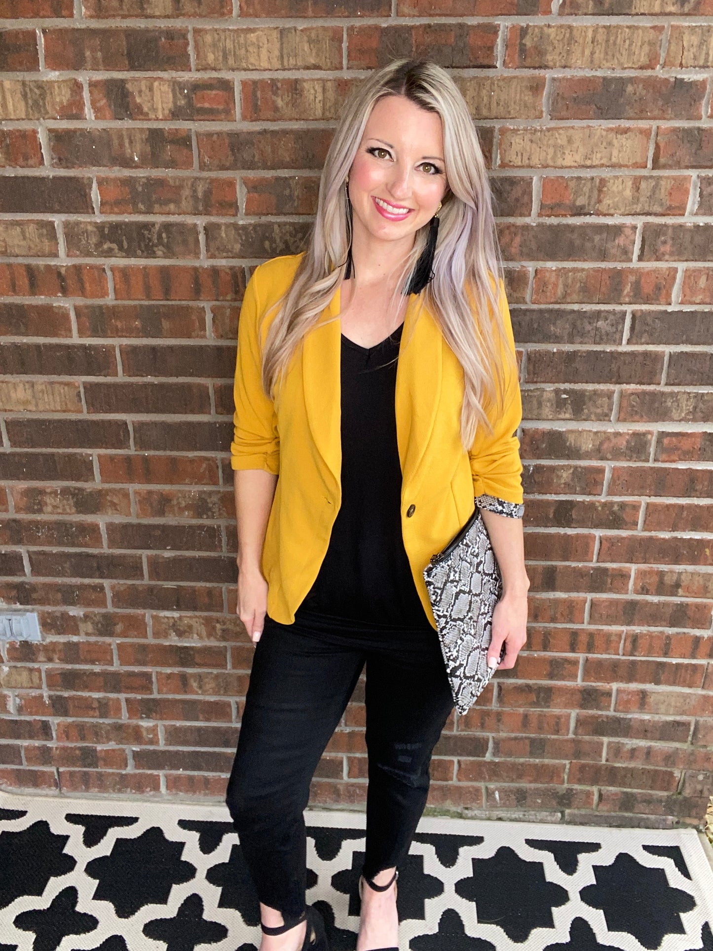 Acting Like A Lady Blazer in Mustard