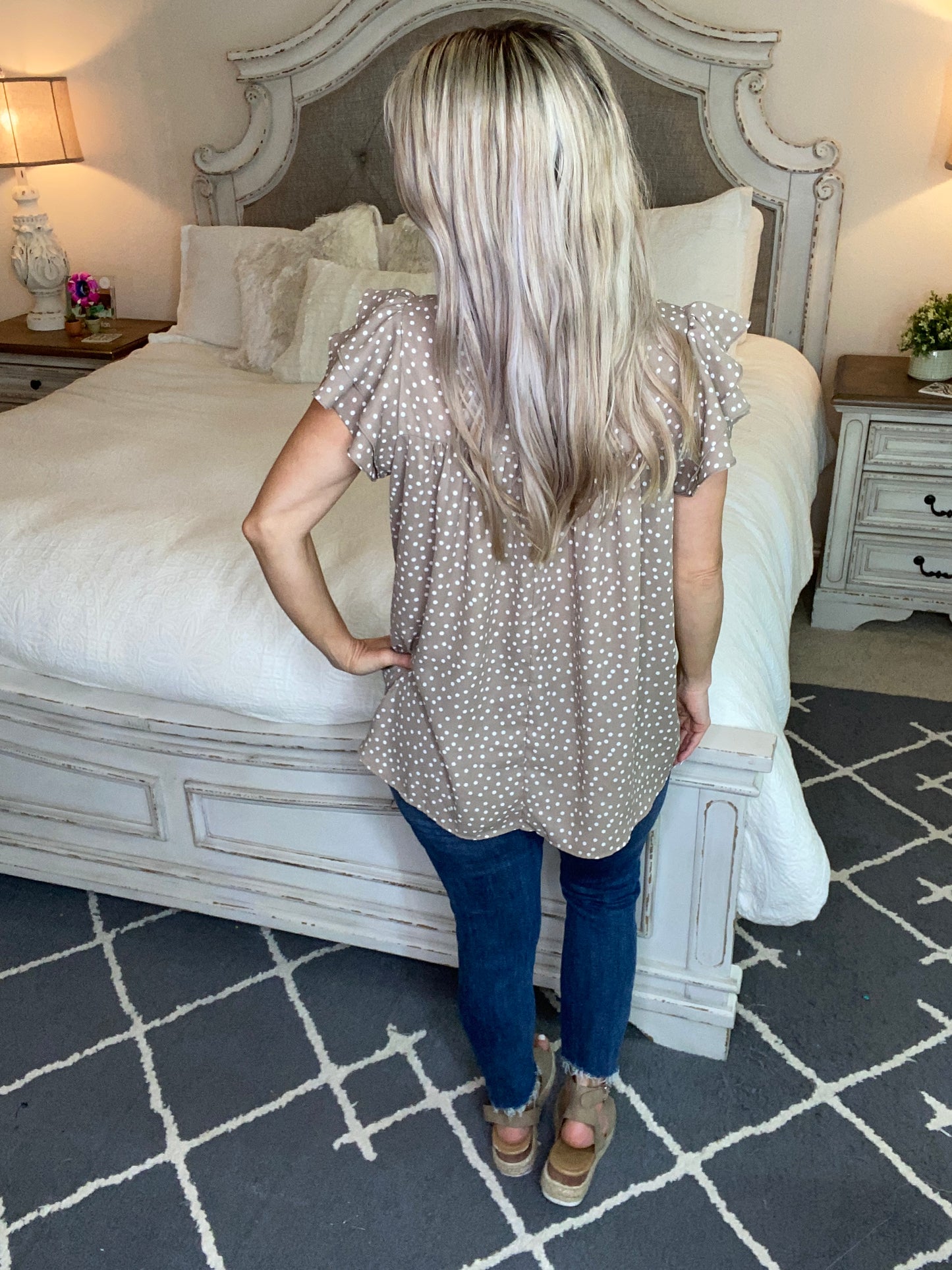 Layered Sleeve Sweetheart Blouse