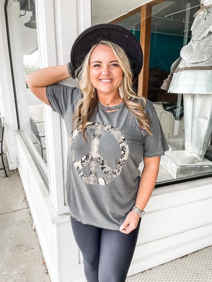 Distressed Peace Tee