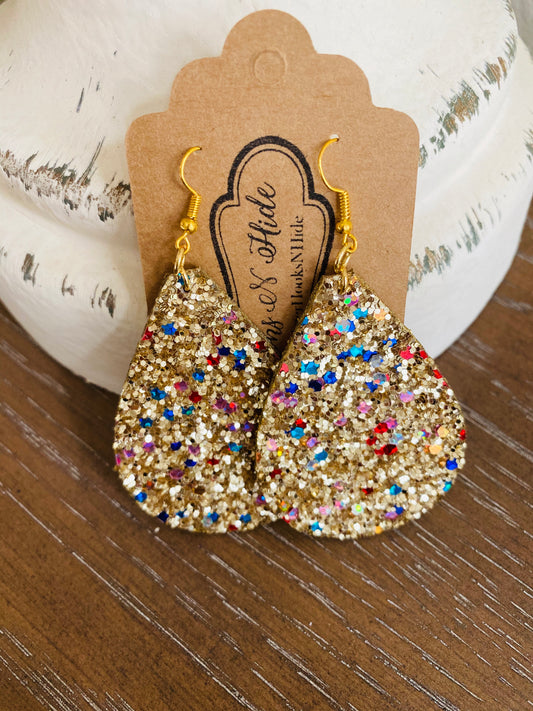 Gold Glitter Earrings