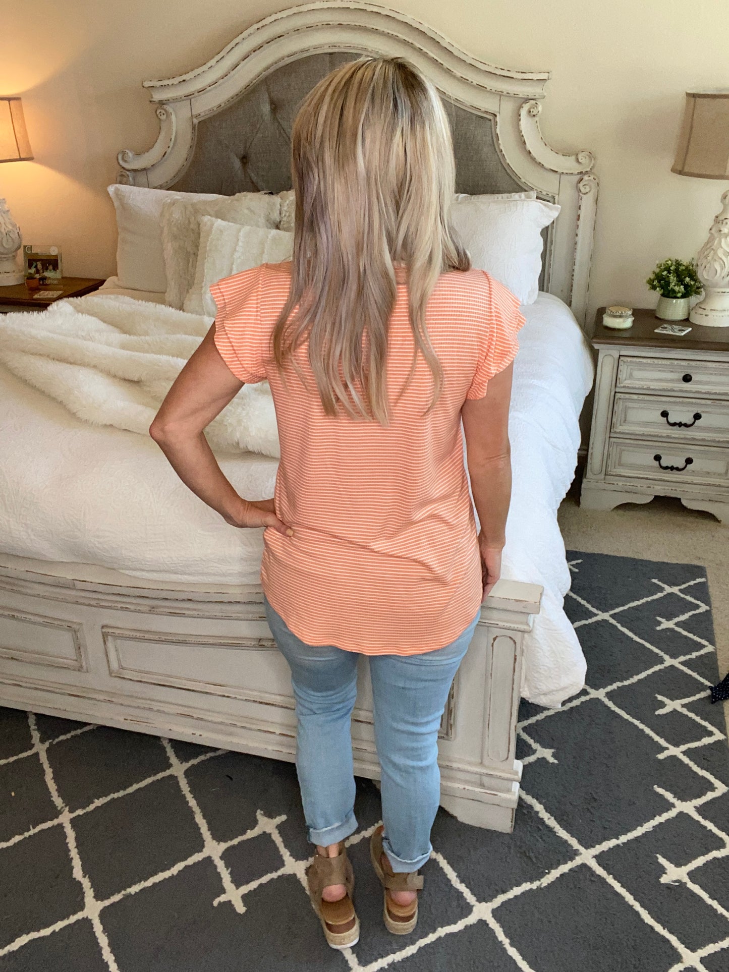 Out of Town Top in Apricot