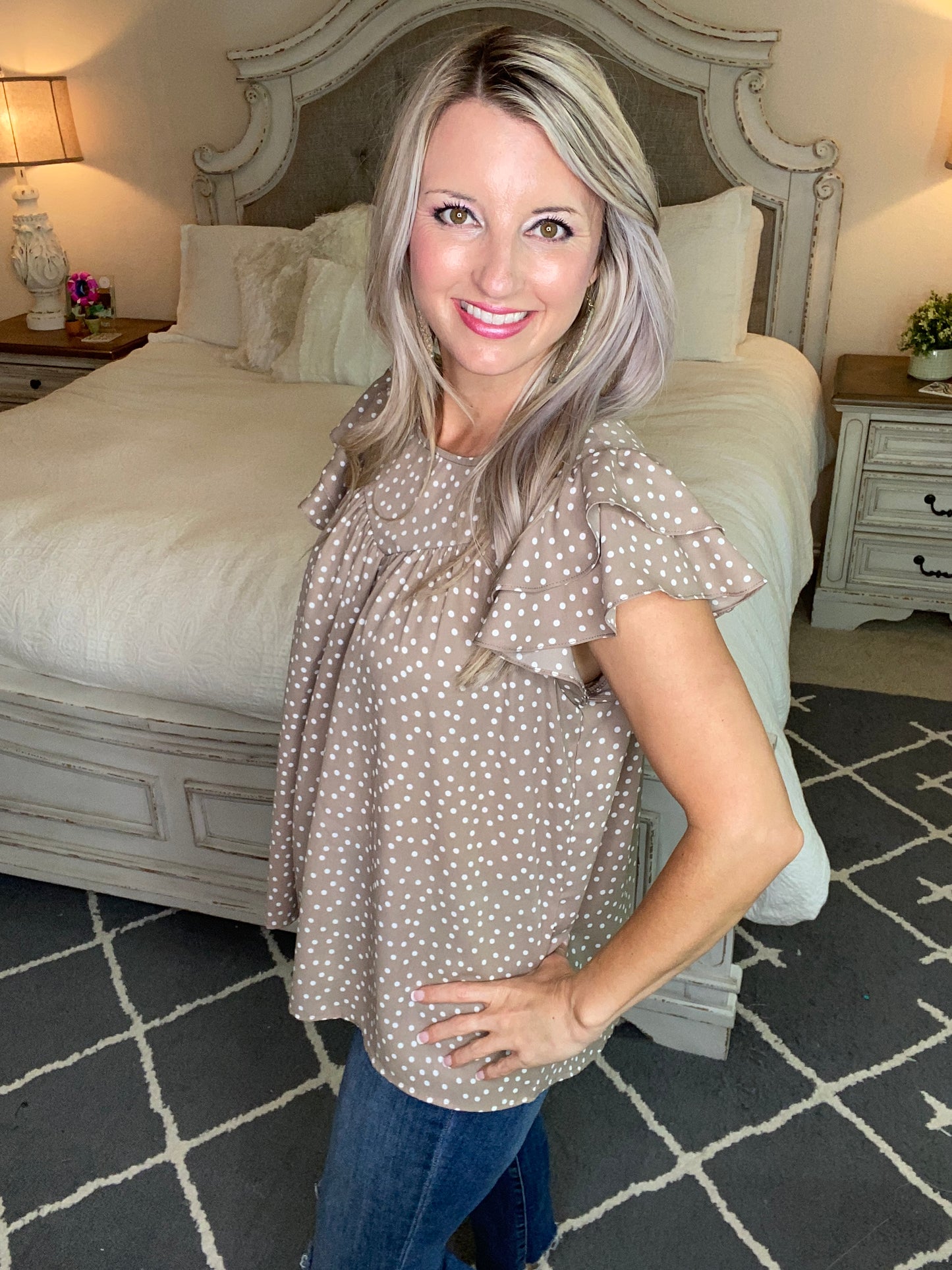 Layered Sleeve Sweetheart Blouse