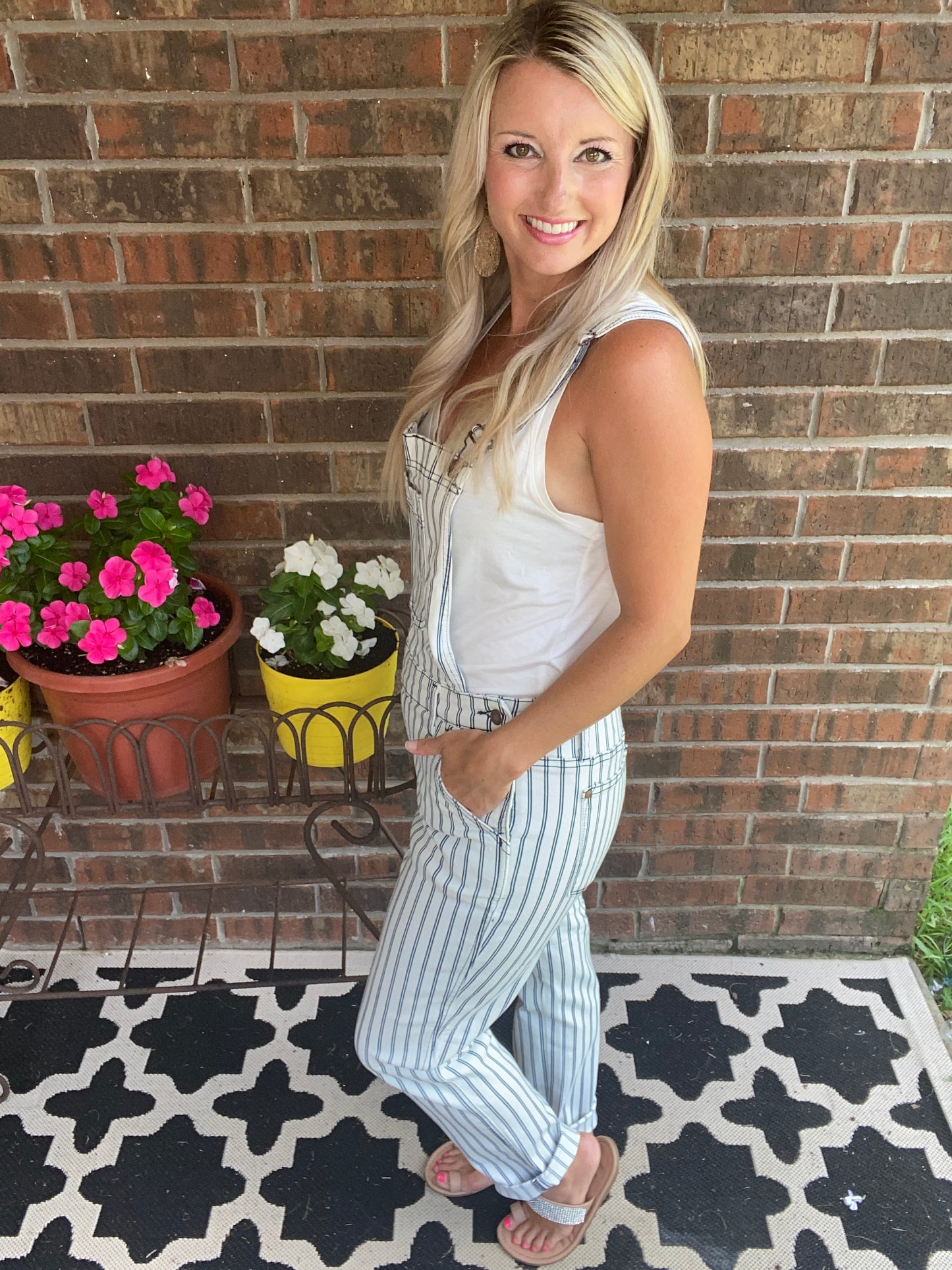 Railroad Stripe Overalls