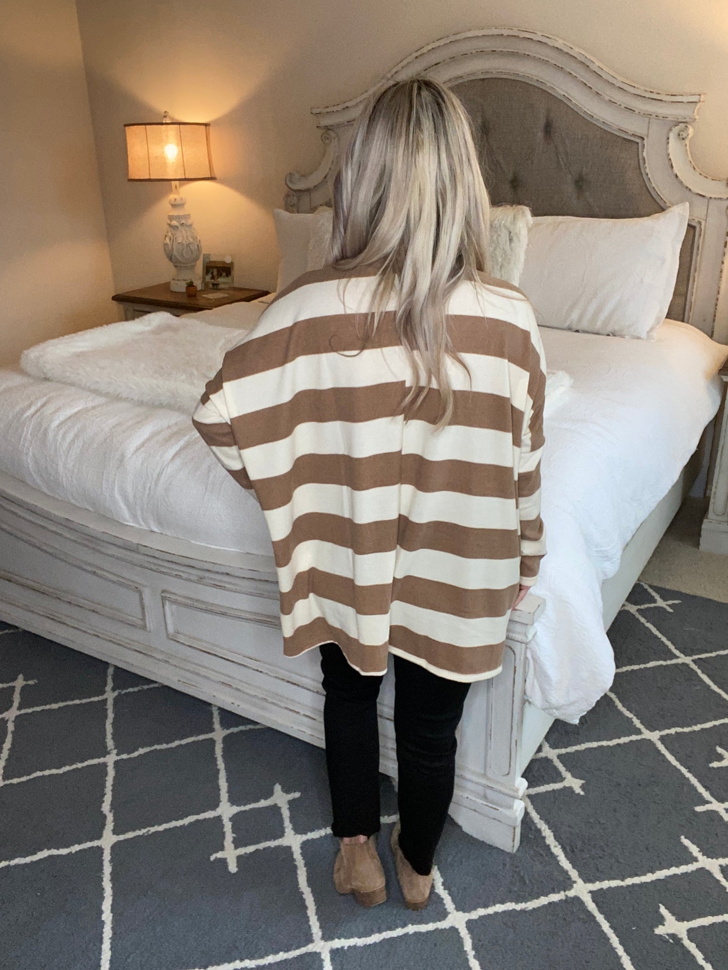 Horizontal Lines Top in Taupe