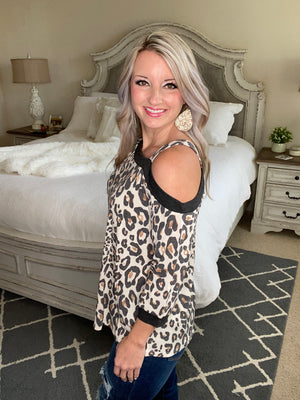 Grin & Bare It Animal Print Top in Ivory