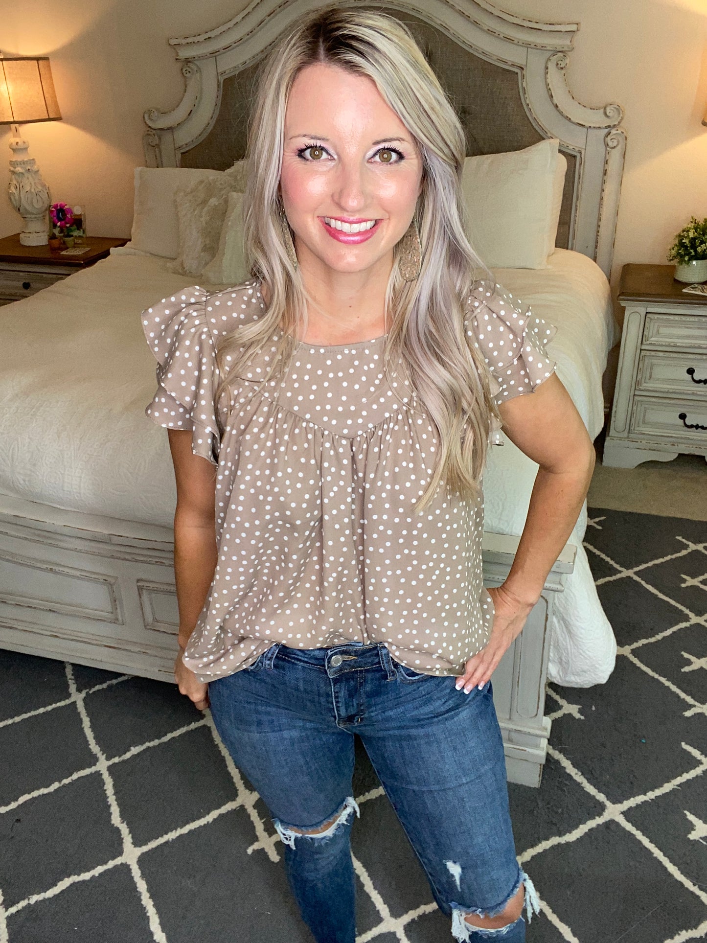 Layered Sleeve Sweetheart Blouse