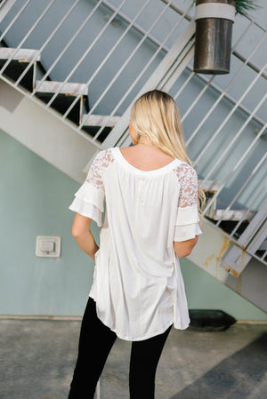 Ivory Lace Sleeve Top