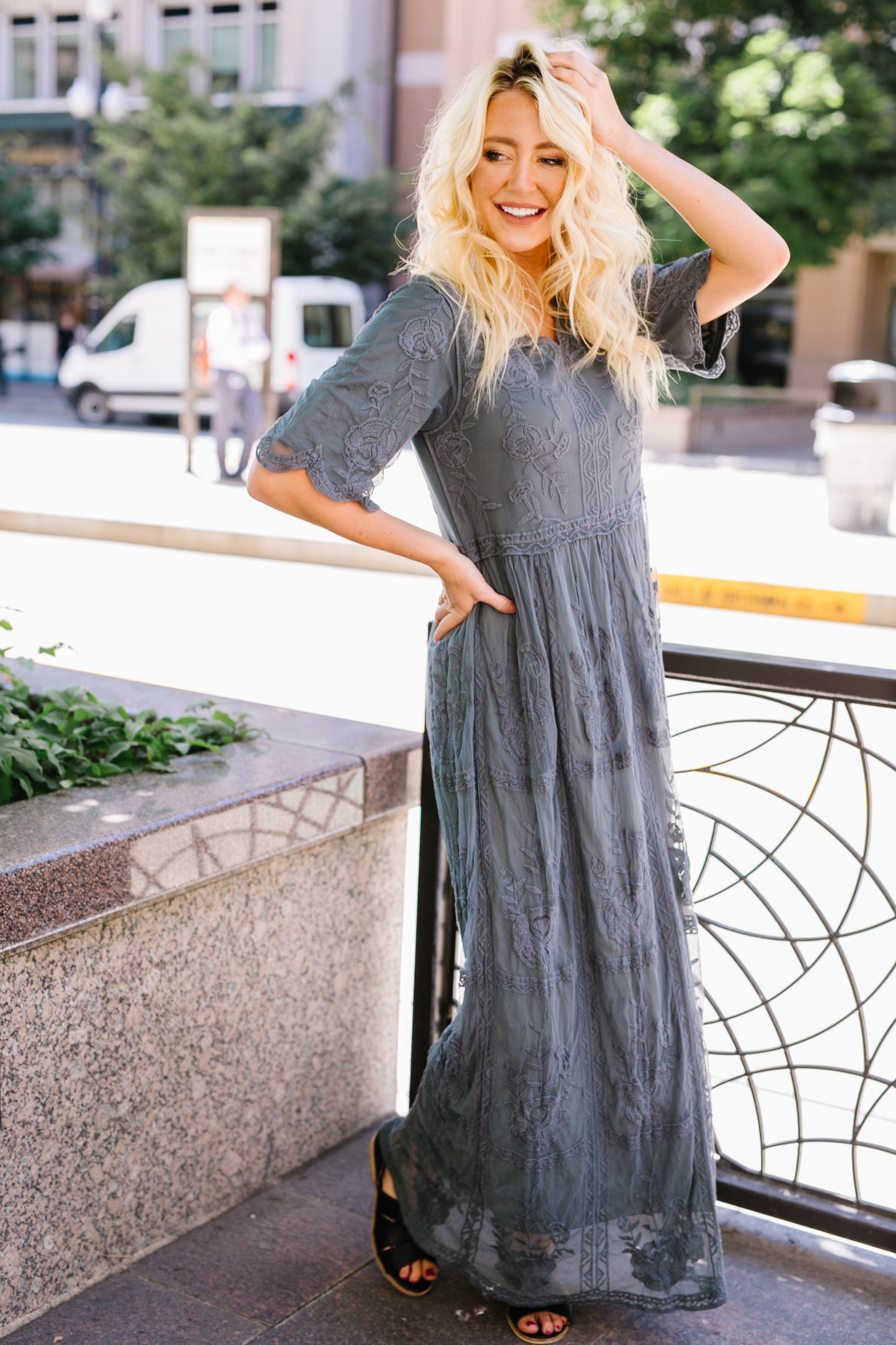 Juliette Lace Maxi In Slate