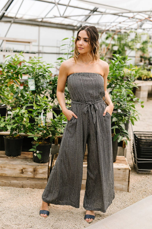 Jumpsuit: Cropped & Striped