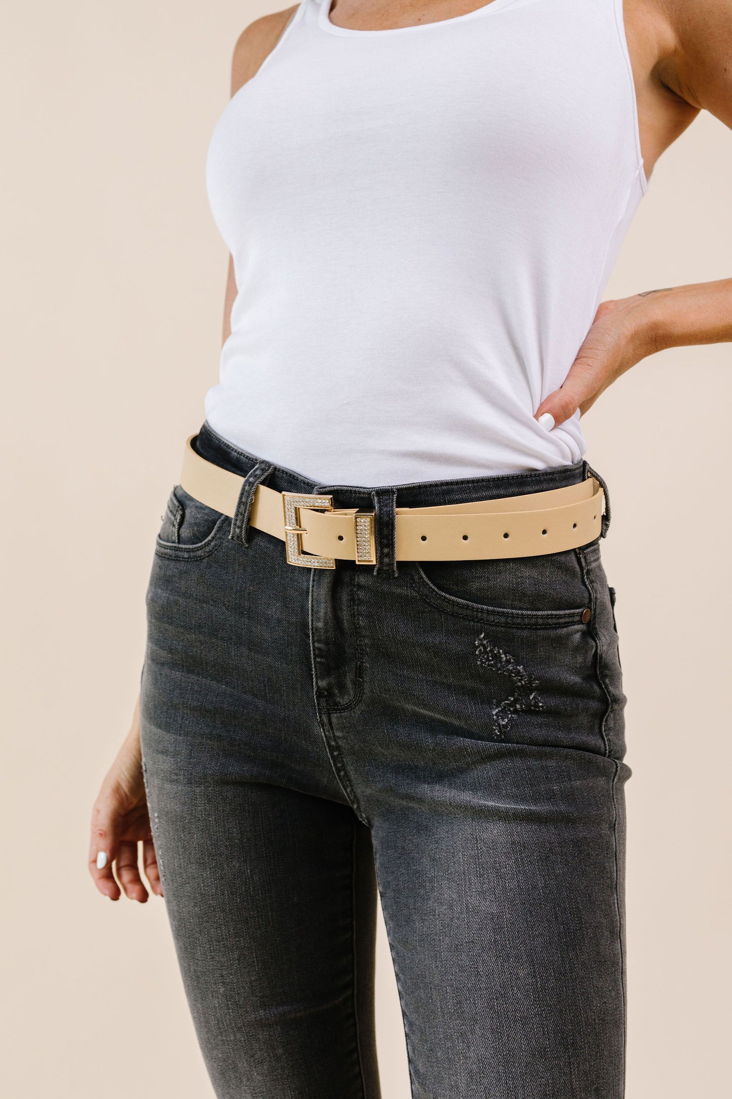 Just A Little Bling Belt In Natural