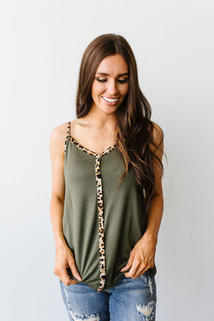 Just A Little Wild Camisole In Olive