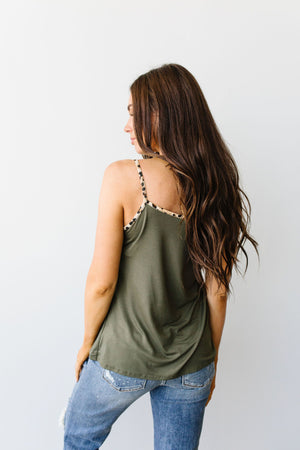 Just A Little Wild Camisole In Olive