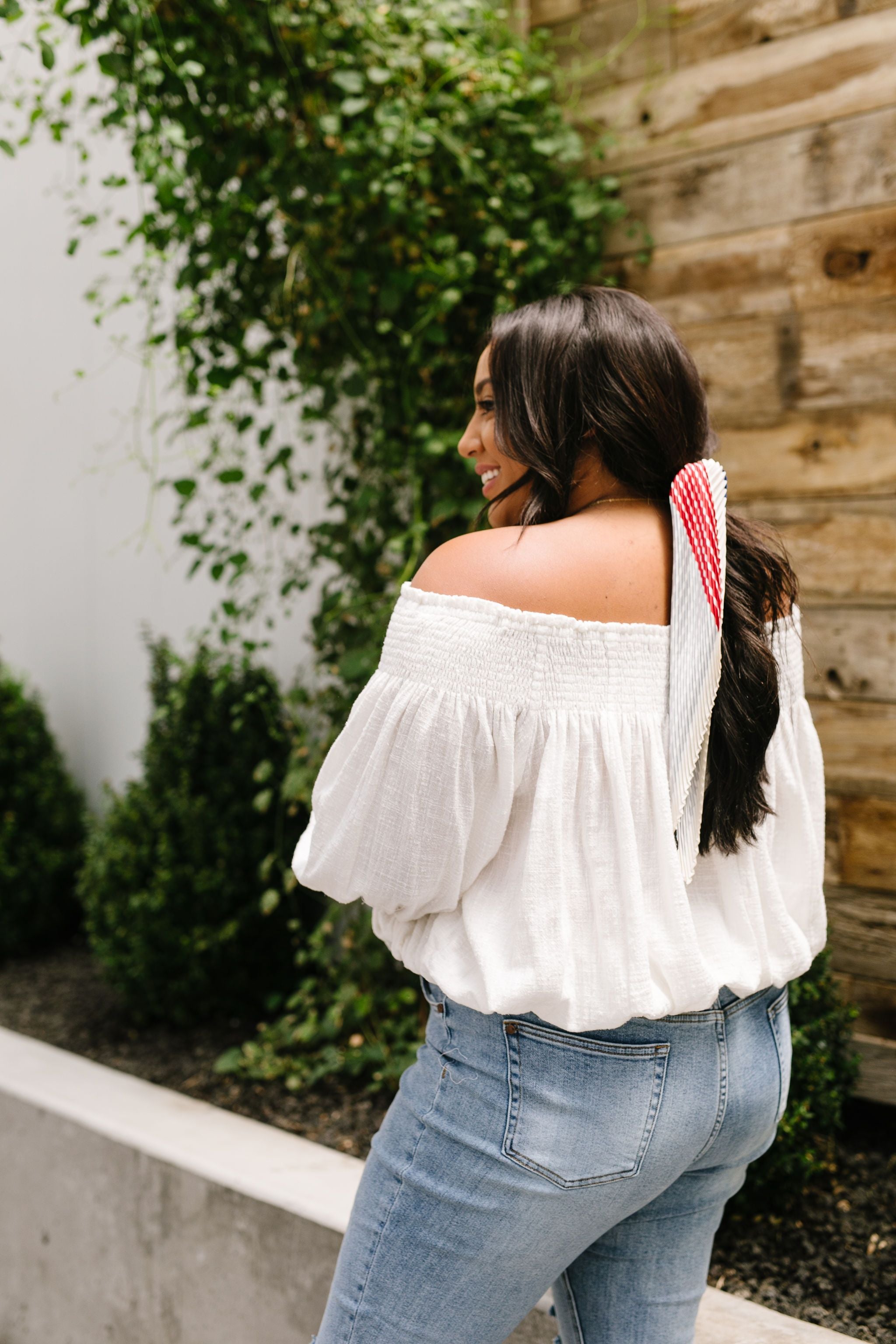 Just Add Sun Off Shoulder Top In White